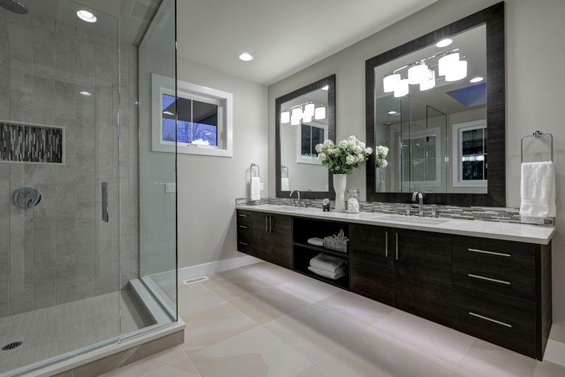 Contemporary Bathroom with Dark Accents
